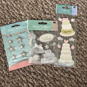 3 packs of wedding themed stickers